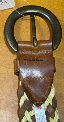 Free People Wide Braided Brown Leather & Jute Horseshoe  display picture 3