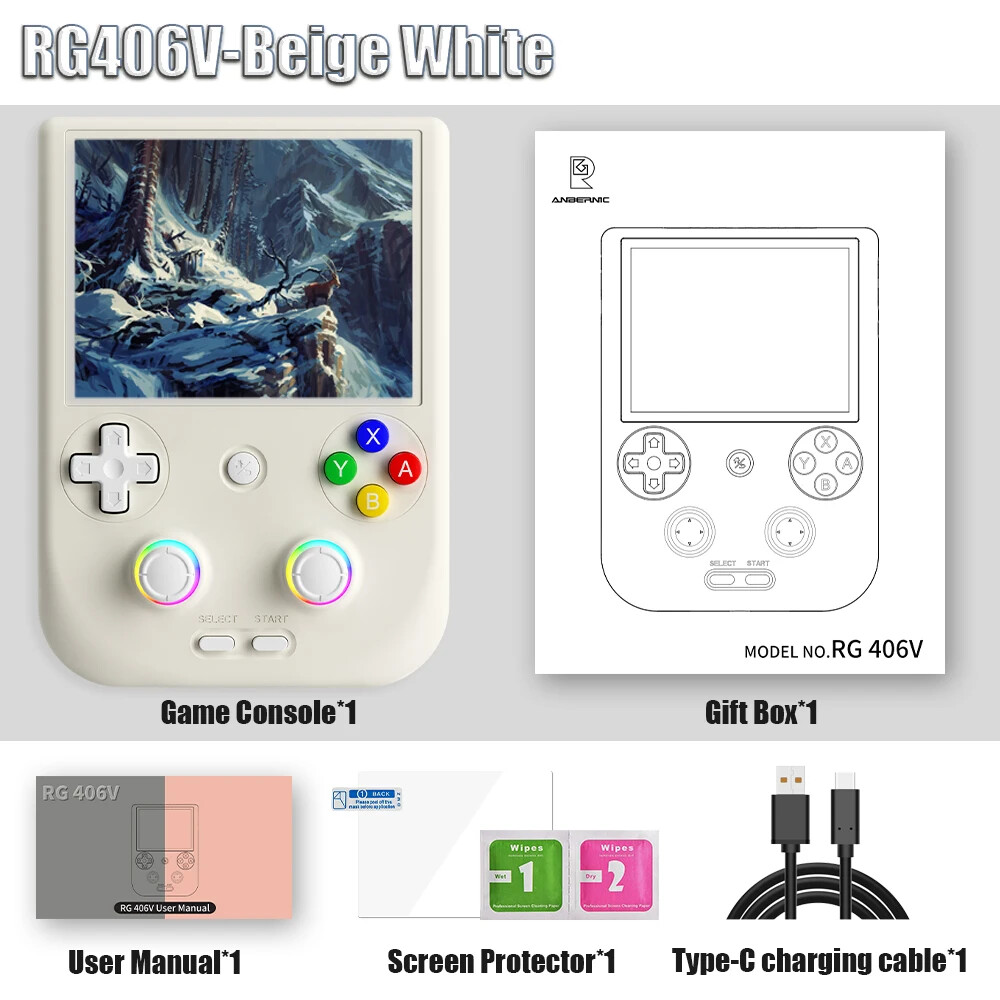 ANBERNIC RG406V Retro Handheld Game Console Android 13 WIFI 4-inch Video Games