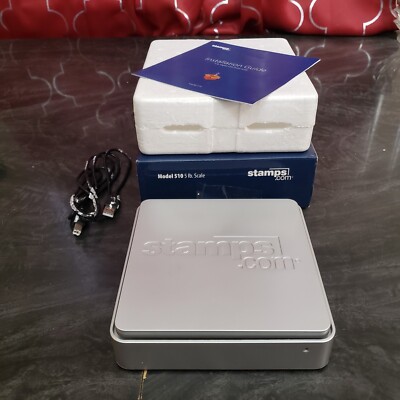 Stamp.com Postage Scale Model 510 Silver w/ Box 5 lb. USB Postal Scale