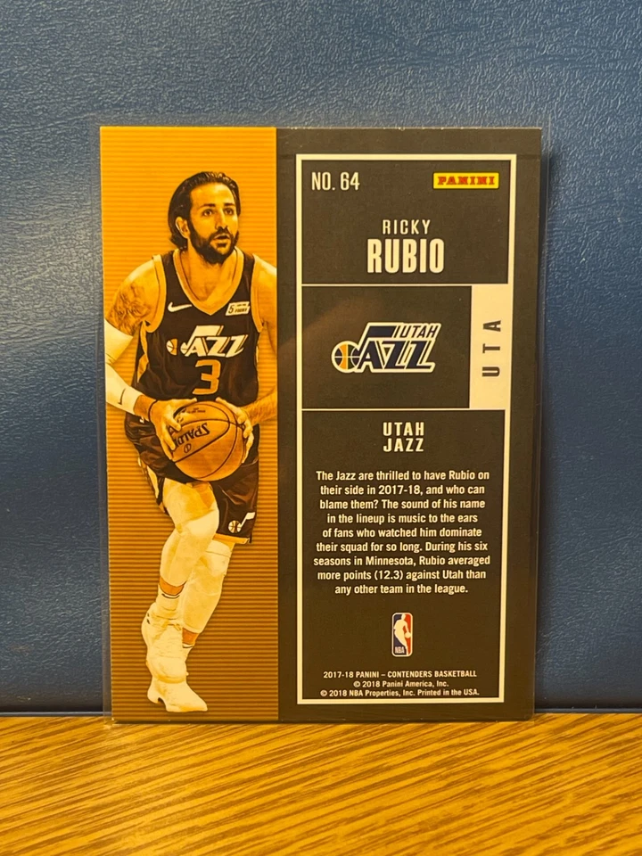 2017-18 Panini Contenders Basketball #64 Ricky Rubio - Image 2 of 2