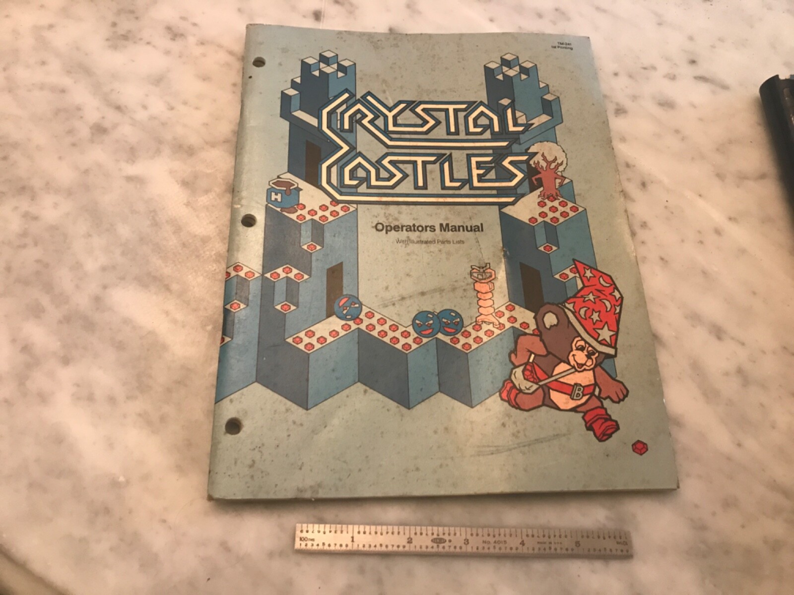 1983.  1st Printing Crystal Castles Operators Manual w/ illustrated parts list