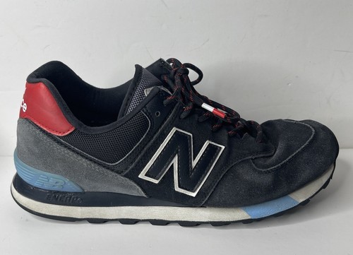 2019 New Balance 574 ML574JHO Black Velocity Red Size 9 Suede Shoes Sneakers - Picture 3 of 22