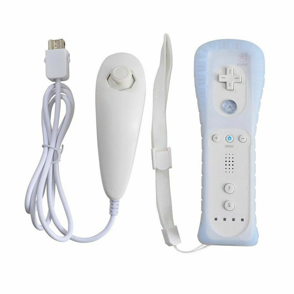 2in1 Built-in Motion Plus Remote Nunchuck Controller For Nintendo Wii Wii U 2PCS - Image 2 of 4