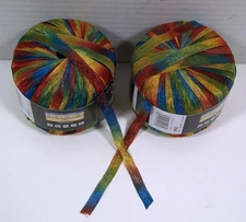 Incredible Yarn Ribbon Copper Penny 208 Shiny Fall Autumn Multi-Color 2 LOT  NEW
