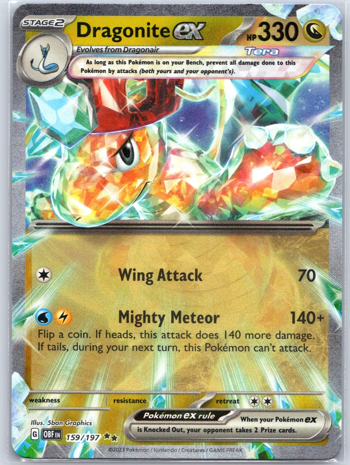 Dragonite ex 159/197 Near Mint SV03: Obsidian Flames Pokemon Shipnow