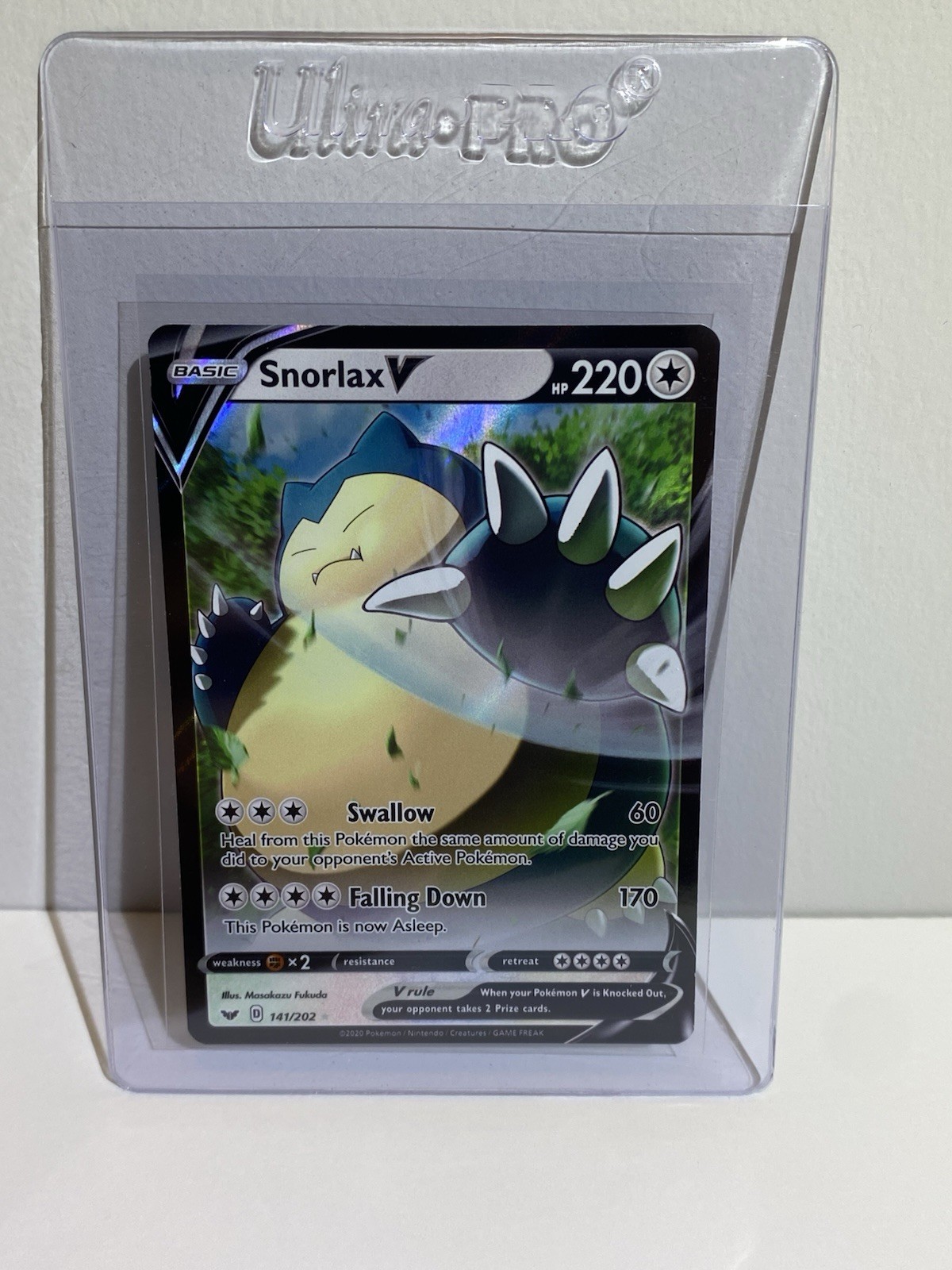 Pokemon Sword & Shield Snorlax V 141/202 Ultra Rare NM
