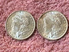 MORGAN SILVER DOLLAR COINS.  LOT OF 2 UNC.  PRE. 1921 LOT # 18