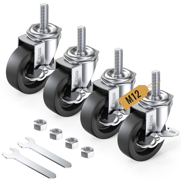 Holkie Lenkrollen 75Mm Mit Bremse 4Er Set MöBelrollen Schwerlastrollen-image