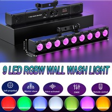 Wall Wash Light Bar 9 LED RGBW 4in1 DMX Stage DJ Party Strobe Beam Light
