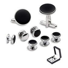 Stainless Steel Cufflinks Shirt Studs Set, Men's Business Wedding Gift
