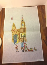 Vintage Deux Amis Needlepoint Canvas Christmas Stocking, Heritage Arts, 18 Count