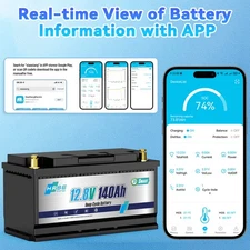 Bluetooth 12V 140Ah LiFePO4 Lithium battery Deep Cycle BMS RV Solar Off-grid NEW