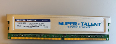 SUPER TALENT 1GB DDR2-667 PC5300 RAM T6UB1GC5