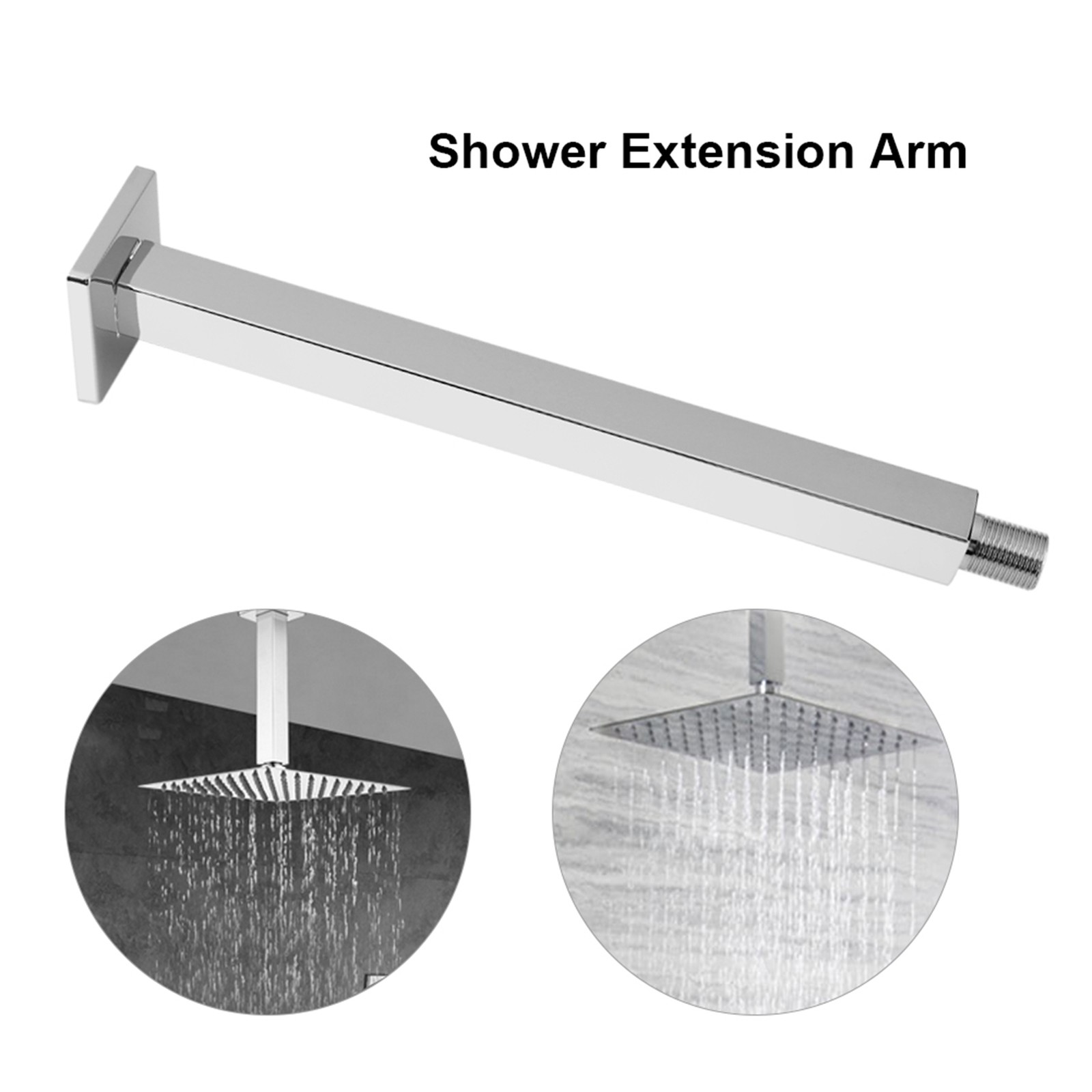 30cm Chrome Shower Extension Arm For Bathroom Showering Head Easy To Use