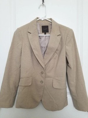 The Limited Collection Vintage Beige/Tan 2 Button/2 Pocket Blazer Womens Size 4
