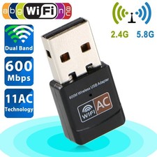 2.4G / 5G 600Mbps 802.11ac USB Wifi Dongle Wi-Fi 5 PC Laptop Wireless
