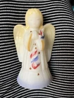 Fenton Satin Custard Glass Angel Stars Strips Red, White, Blue - Hand Painted