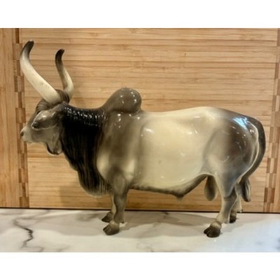 Vintage MCM Breyer Brahma Bull #70 Glossy Grey White Pre Makers Mark Collectible