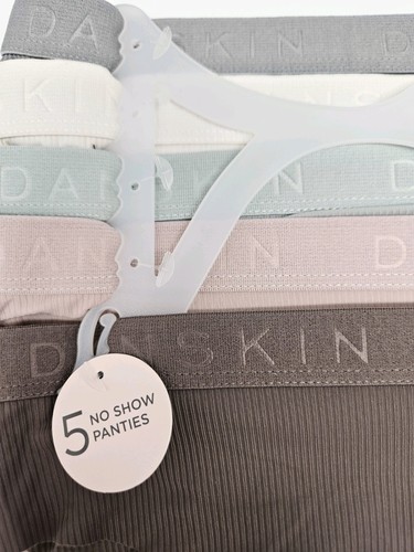 DANSKIN 5 Pack Women's S L No Show Lasercut Panties Gray White Green Mauve Brown - Picture 5 of 6