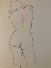 Sehr Schön Zeichnung Tinte Art Nackte Frau Akt Erotik 1960 A Identify Sat Leg