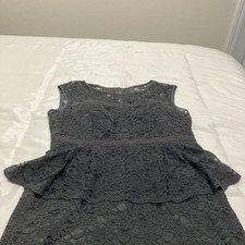 Eliza J Womens Gray Lace Dress Whimsygoth Sheer Lined Romantic Fairy Size 14