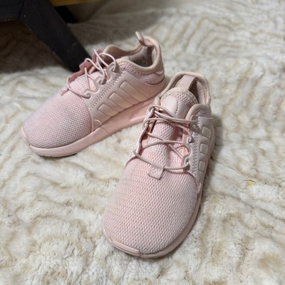 Adidas X_PLR breathable circular knit sports shoes in ice pink. For Girl.81/2 K