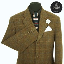 Harris Tweed Jacket Blazer 40R Country Windowpane Check Hacking Sports Mens