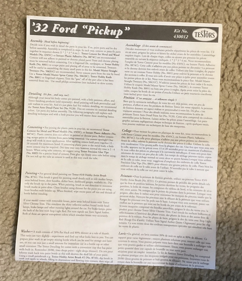 Testors 1932 Ford Pickup 1:43 Scale Metal Body Model Kit - New, Open Box - Image 3 of 4