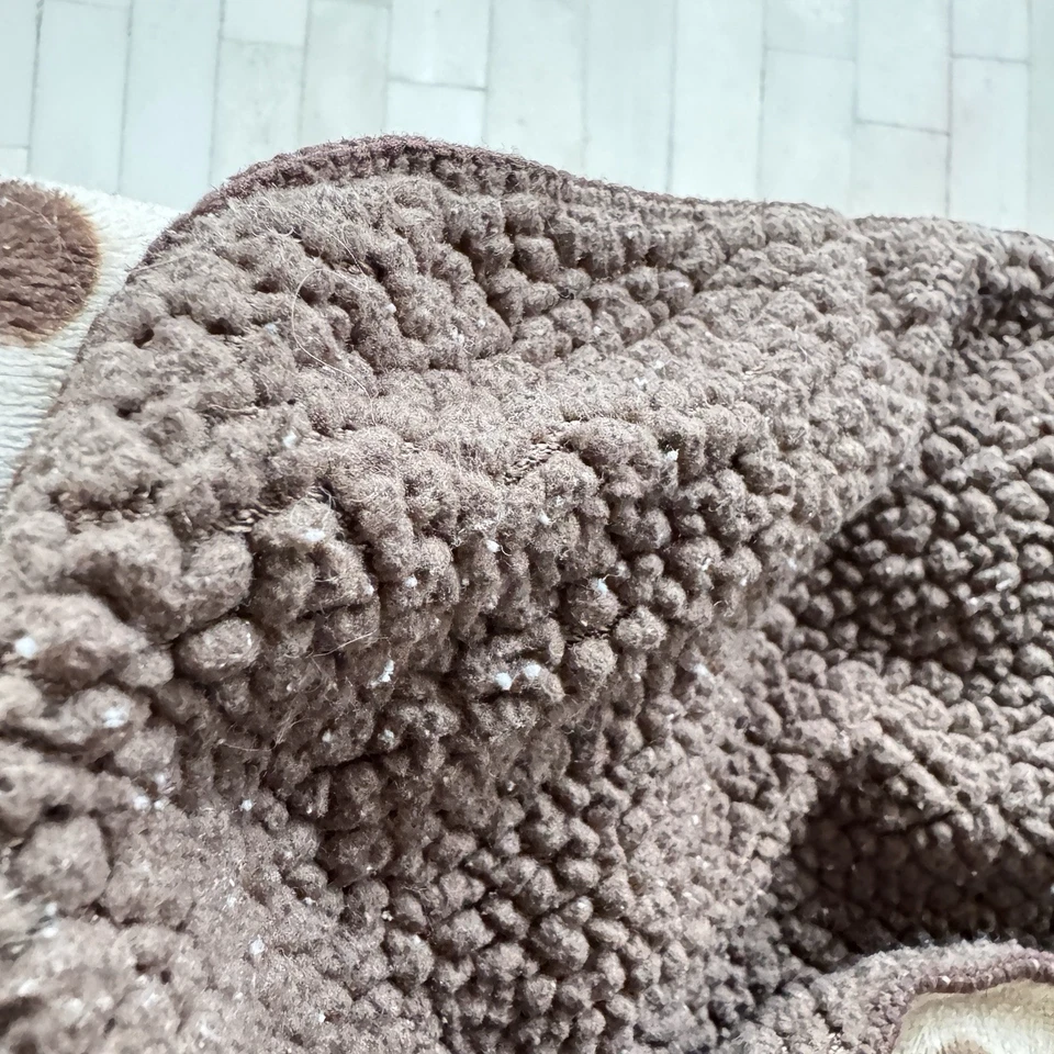 Just Born Brown White Green Polka Dot Baby Security Blanket Sherpa Rare Foto 4 de 4