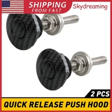 2PC Push Button Quick Hood Release Pins Bonnet Lock Clip Latch Bumper Universal