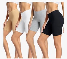 Women's Cotton Boy Shorts Underwear 4 Pack Multicolored Size L