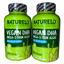 2x NATURELO Vegan DHA Omega 3 from Algae 120 ...
