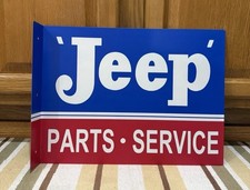 Jeep Parts Service Flange Sign Double Sided Lift Kit Vintage Style Wall Decor