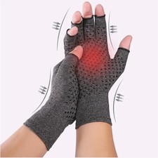 Compression Gloves Anti Arthritis Fingerless Pain Relief Joint Support With Grip