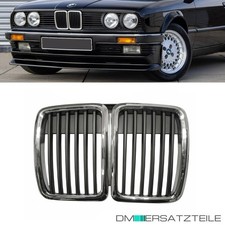 2x Grill Kühlergitter Kühlergrill Chrom Schwarz passt für ALLE BMW 3er E30 82-94