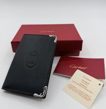 Cartier Must de Cartier Black Leather 6CC Card Holder Wallet Made in Italy NIB