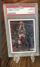 2003 LeBron James Topps Chrome #111 PSA 10 Rookie Card. rookie card picture