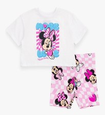 DISNEY GIRLS CROPPED BOXY T SHIRT & SHORTS - Size 4T