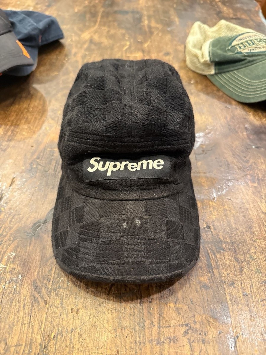 Supreme Black Checkerboard Five-Panel Cap Supreme Checkerboard Camp Cap Black - SS18 - US main image 2