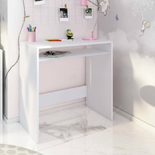 Dmora Scrivania Portland 43x79x78h cm Bianco un Ripiano Supporto pc, Colore Pian