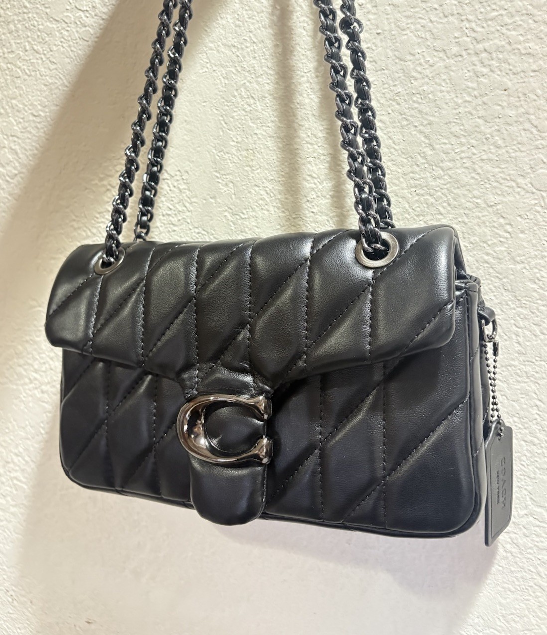 Coach Tabby 26 Quilted Shoulder Bag Leather, Black/Silver Crossbody
