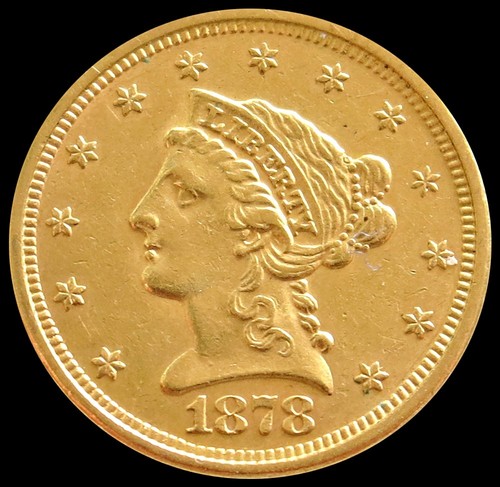 1878 S GOLD US $2.5 DOLLAR LIBERTY HEAD QUARTER EAGLE COIN AU CONDITION