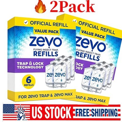 Zevo Flying Insect Trap Refill Cartridges -Easy to Use (12 Refill Cartridges)