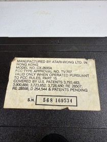 Atari 2600 Video Computer System Model CX-2600 A - Console Only PARTS/UNTESTED