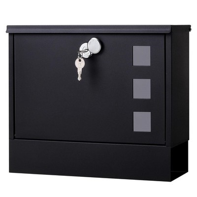 Locking Mailbox Wall Mount for Outside  Jssmst Mailboxes Large, 911 Black