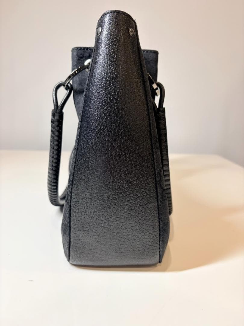 GUCCI GG Canvas Tote Bag Black Authentic Near Mint thumbnail 4