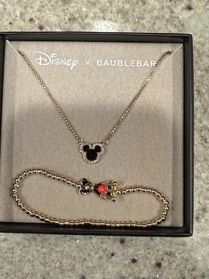 Disney Baublebar Mickey Mouse Necklace And Bracelet