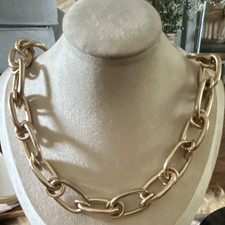 Park Lane Carter Paper Clip Statement Necklace Chunky Matte Gold-Tone