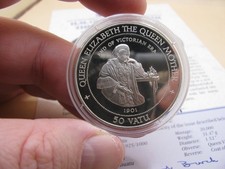 BULLION Royal Mint Silver Proof 1994 Vanuatu 50 VATU Coin 1 Ounce Queen Mum COA 105.00 per troy oz