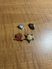 Vintage girl scout & boy scout pins be prepared filled, 5 point program pin etc